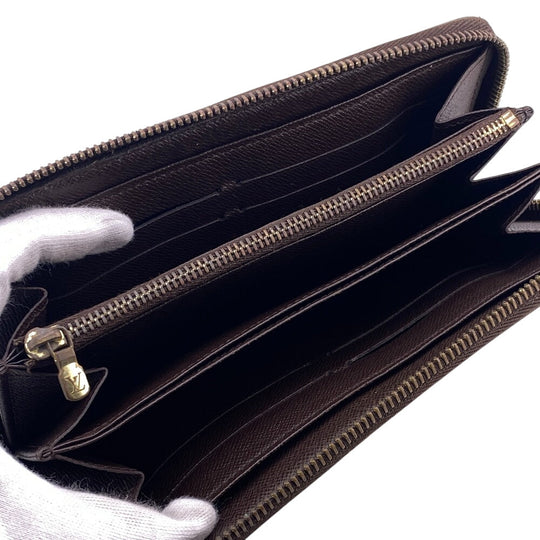 LOUIS VUITTON Long Wallet Purse N41661 leather Brown Damier Ebene Zippy wallet