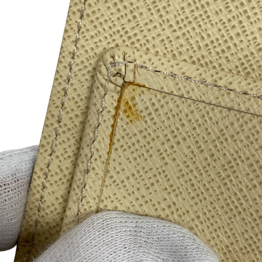 LOUIS VUITTON Long Wallet Purse N61732 leather white Portefeuille Damier Azur New International Women Used Authentic