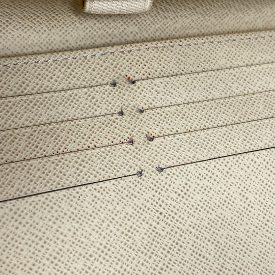 LOUIS VUITTON Long Wallet Purse N61732 leather white Portefeuille Damier Azur New International Women Used Authentic