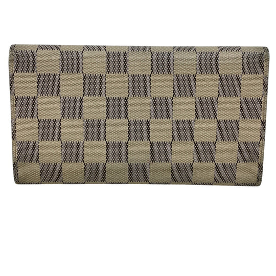 LOUIS VUITTON Long Wallet Purse N61732 leather white Portefeuille Damier Azur New International Women Used Authentic