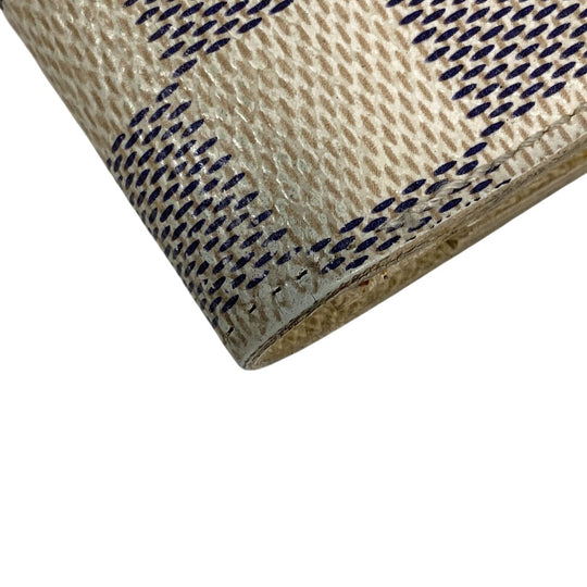 LOUIS VUITTON Long Wallet Purse N61732 leather white Portefeuille Damier Azur New International Women Used Authentic