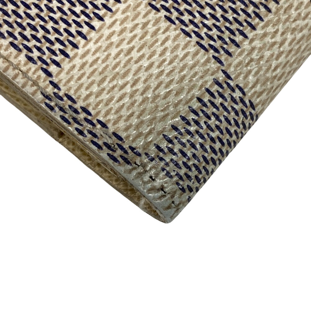 LOUIS VUITTON Long Wallet Purse N61732 leather white Portefeuille Damier Azur New International Women Used Authentic
