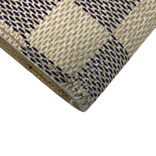 LOUIS VUITTON Long Wallet Purse N61732 leather white Portefeuille Damier Azur New International Women Used Authentic