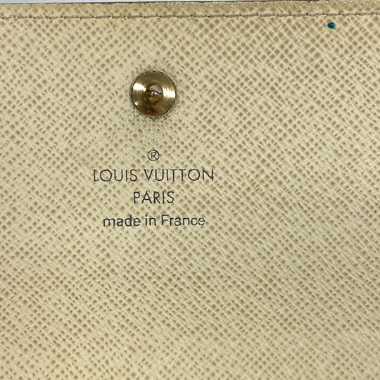 LOUIS VUITTON Long Wallet Purse N61732 leather white Portefeuille Damier Azur New International Women Used Authentic