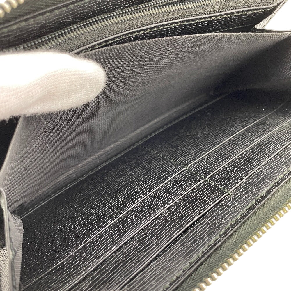GUCCI Long Wallet Purse 408801 leather black Zip Around Interlocking G mens(Unisex) Used Authentic