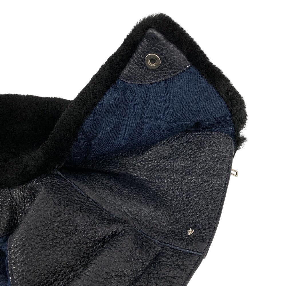 HERMES Riders jacket Sheepskin, Cashmere black liner vest mens 34 Used Authentic