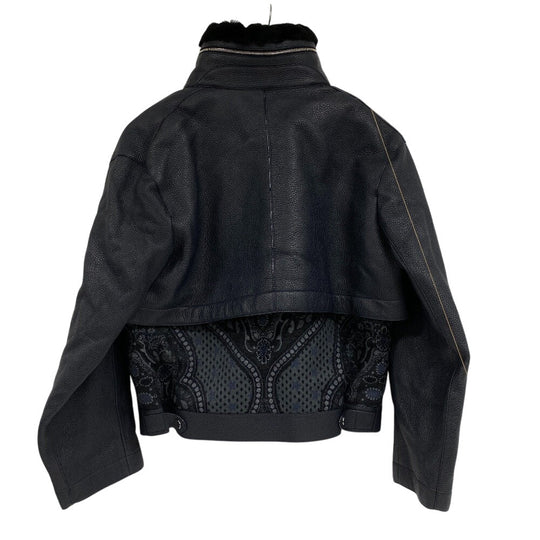 HERMES Riders jacket Sheepskin, Cashmere black liner vest mens 34 Used Authentic