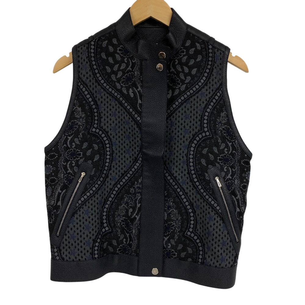 HERMES Riders jacket Sheepskin, Cashmere black liner vest mens 34 Used Authentic