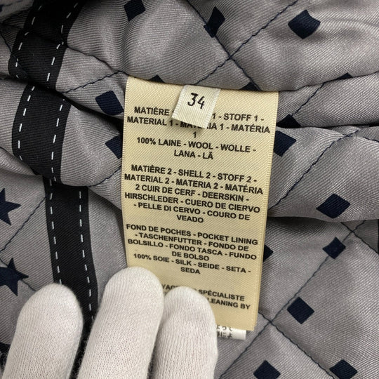 HERMES Riders jacket Sheepskin, Cashmere black liner vest mens 34 Used Authentic