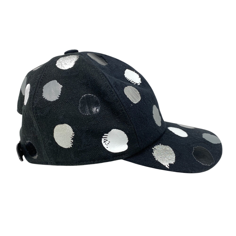 LOUIS VUITTON cap M7063M Cotton, Polyester black LV �~ YK Painted dot monogram newsboy cap Women(Unisex) Used Authentic