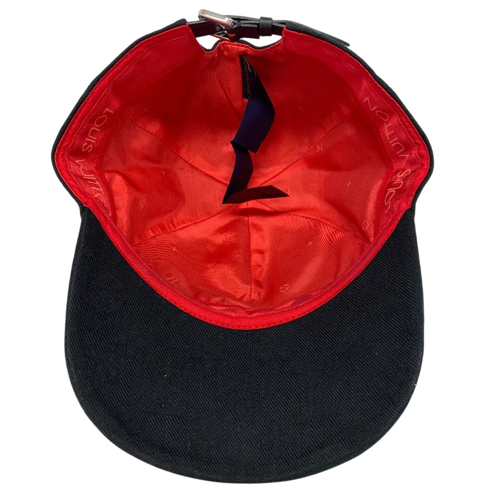 LOUIS VUITTON cap M7063M Cotton, Polyester black LV �~ YK Painted dot monogram newsboy cap Women(Unisex) Used Authentic