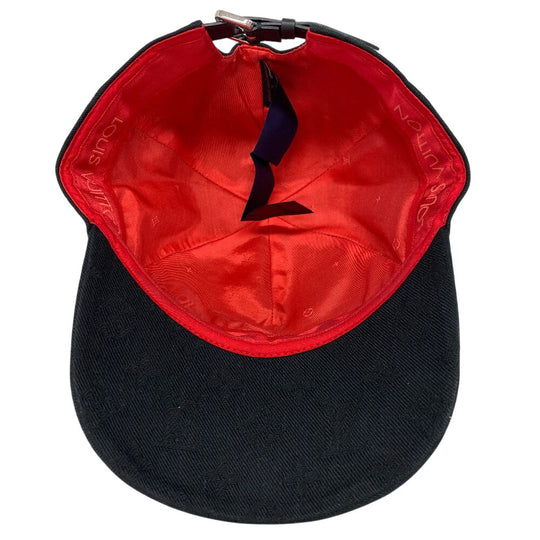 LOUIS VUITTON cap M7063M Cotton, Polyester black LV �~ YK Painted dot monogram newsboy cap Women(Unisex) Used Authentic