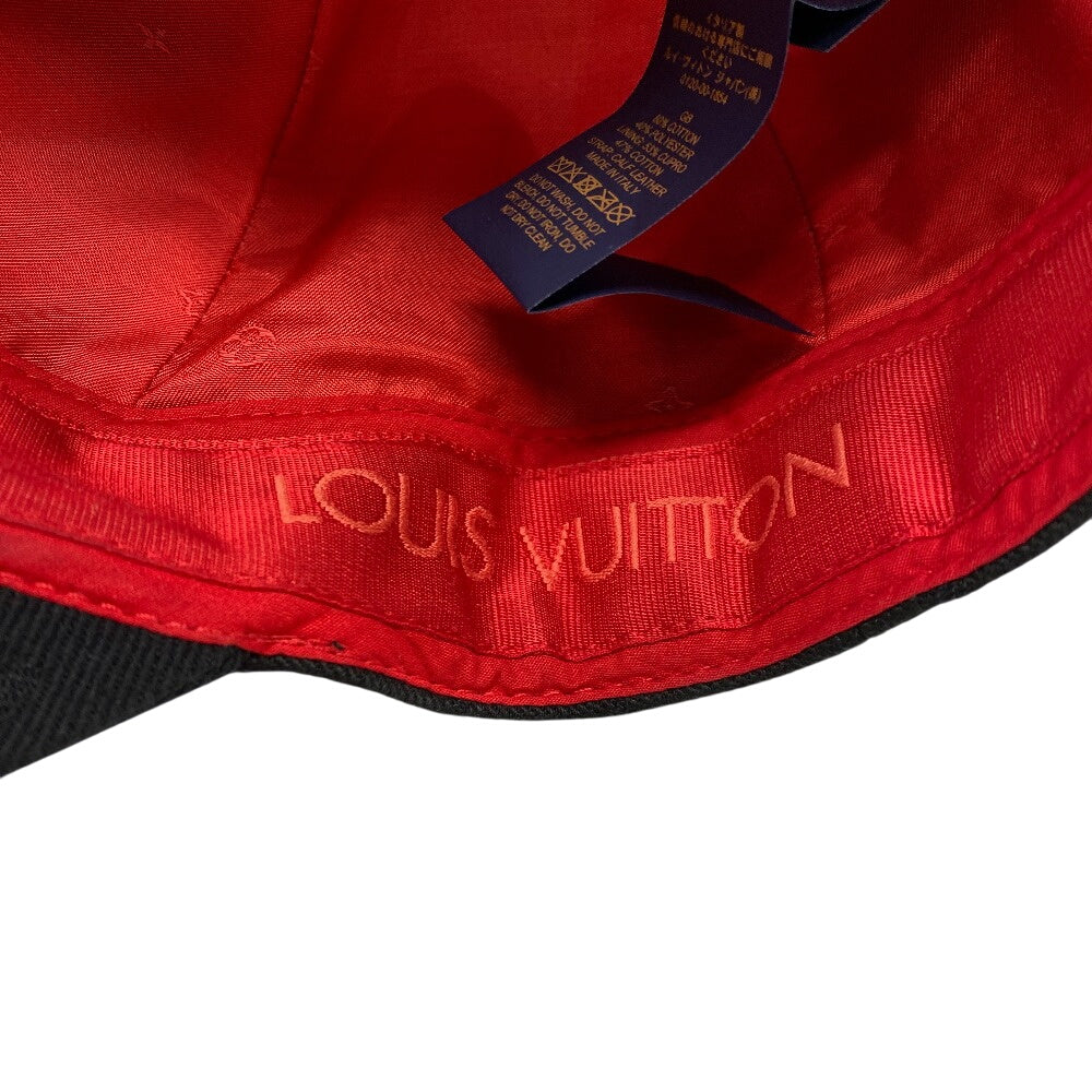 LOUIS VUITTON cap M7063M Cotton, Polyester black LV �~ YK Painted dot monogram newsboy cap Women(Unisex) Used Authentic