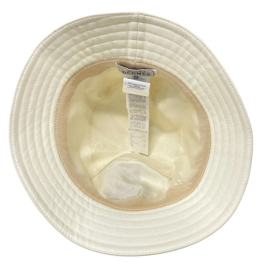HERMES hat Cotton, Polyurethane white Bucket hat Harper Emile Women(Unisex) 59 Used Authentic