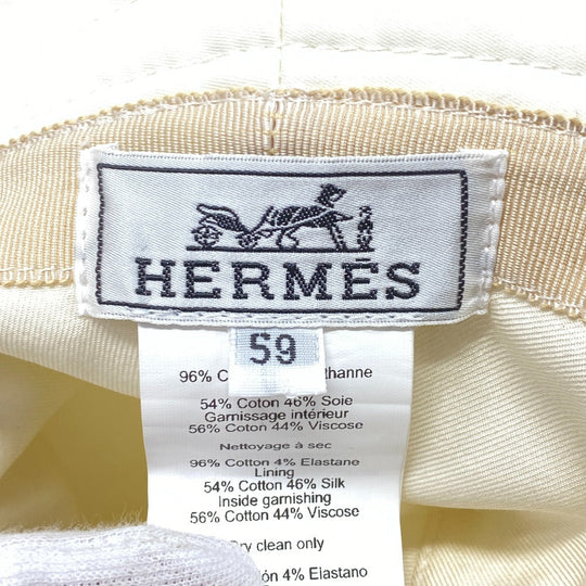 HERMES hat Cotton, Polyurethane white Bucket hat Harper Emile Women(Unisex) 59 Used Authentic