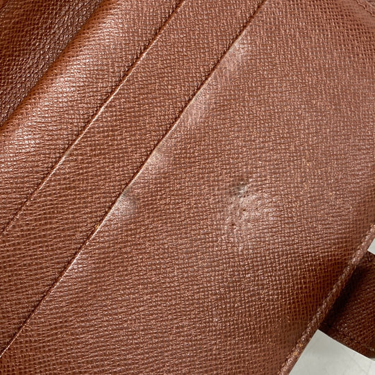 LOUIS VUITTON Bifold Wallet M61207 leather Brown Compact wallet Monogram Porto Papie Zip Women(Unisex) Used Authentic