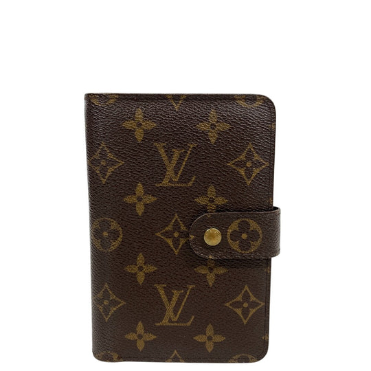 LOUIS VUITTON Bifold Wallet M61207 leather Brown Compact wallet Monogram Porto Papie Zip Women(Unisex) Used Authentic