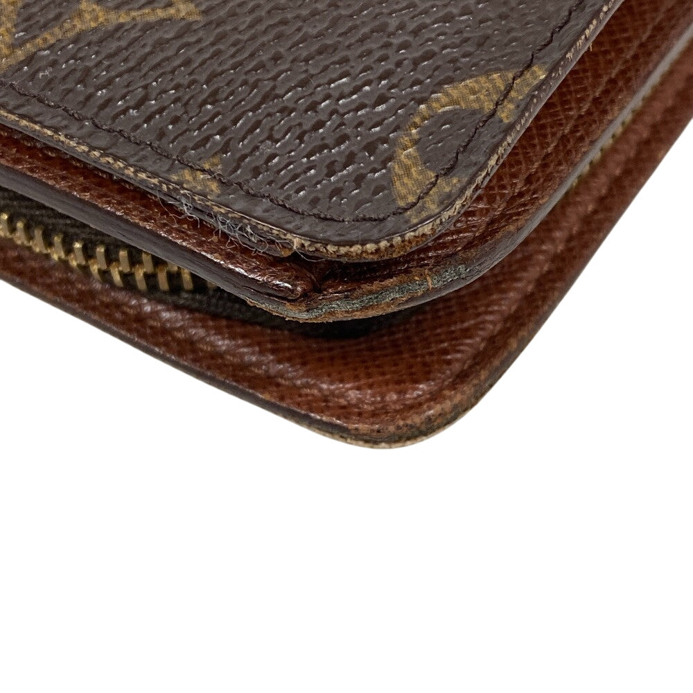 LOUIS VUITTON Bifold Wallet M61207 leather Brown Compact wallet Monogram Porto Papie Zip Women(Unisex) Used Authentic