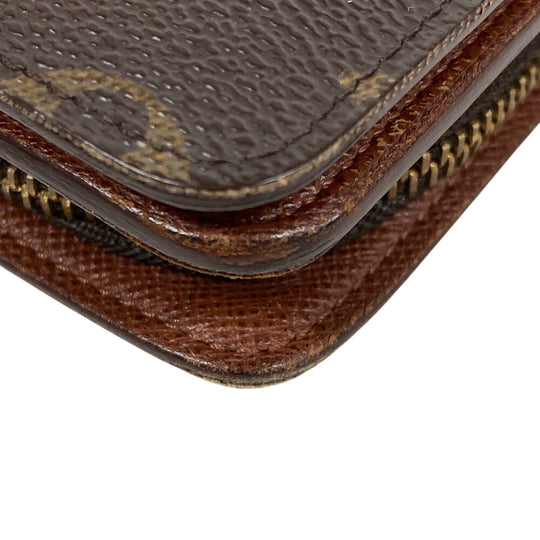 LOUIS VUITTON Bifold Wallet M61207 leather Brown Compact wallet Monogram Porto Papie Zip Women(Unisex) Used Authentic