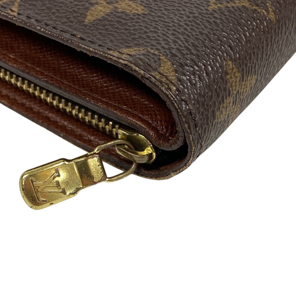 LOUIS VUITTON Bifold Wallet M61207 leather Brown Compact wallet Monogram Porto Papie Zip Women(Unisex) Used Authentic