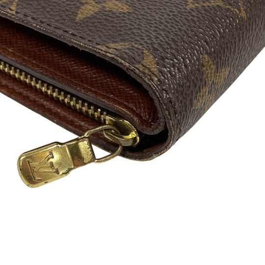 LOUIS VUITTON Bifold Wallet M61207 leather Brown Compact wallet Monogram Porto Papie Zip Women(Unisex) Used Authentic