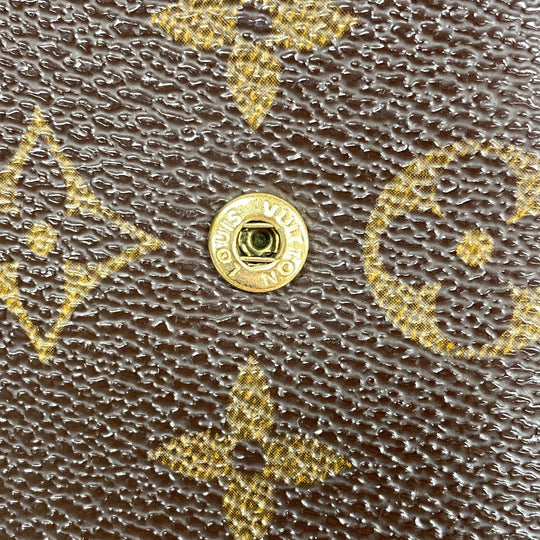 LOUIS VUITTON Bifold Wallet M61207 leather Brown Compact wallet Monogram Porto Papie Zip Women(Unisex) Used Authentic