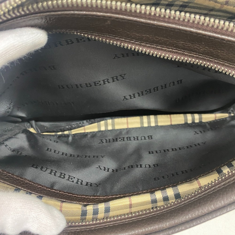 BURBERRY Clutch bag leather Brown Clutch bag mens Used Authentic
