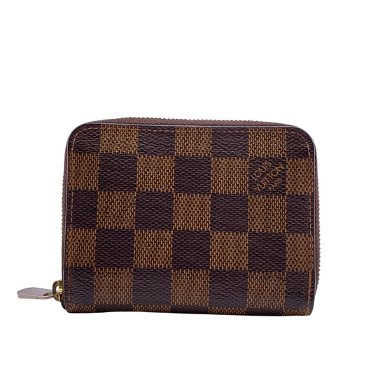 LOUIS VUITTON Coin case N63070 leather Brown Damier Zip around purse