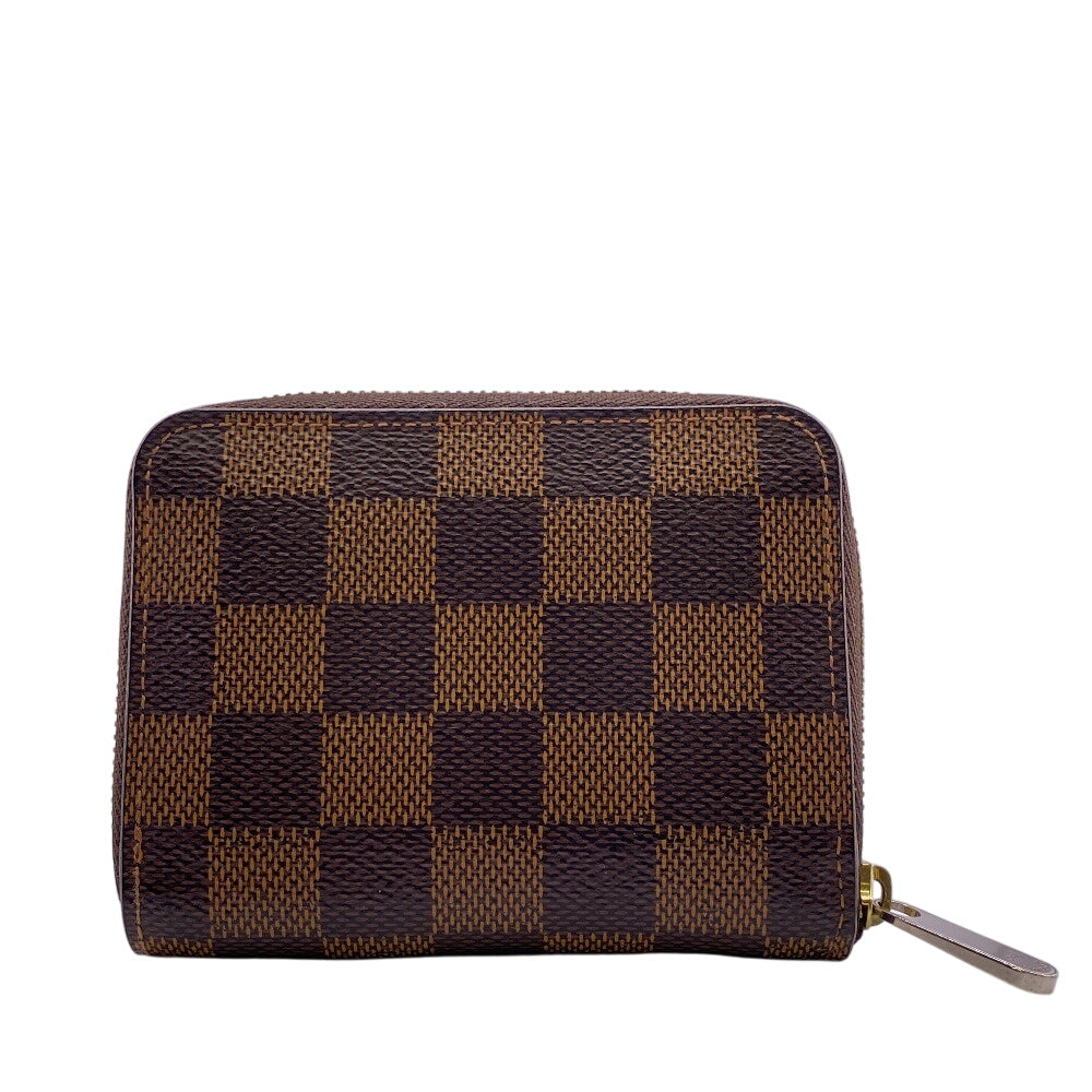 LOUIS VUITTON Coin case N63070 leather Brown Damier Zip around purse