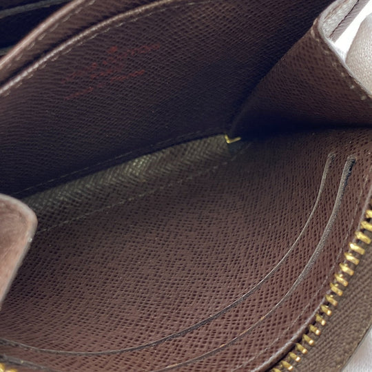 LOUIS VUITTON Coin case N63070 leather Brown Damier Zip around purse