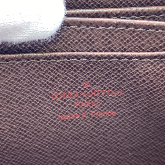 LOUIS VUITTON Coin case N63070 leather Brown Damier Zip around purse