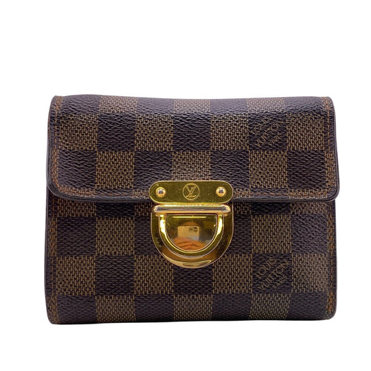 LOUIS VUITTON Tri-fold wallet N60005 leather Brown Portefeuille Damier Koala Women Used Authentic