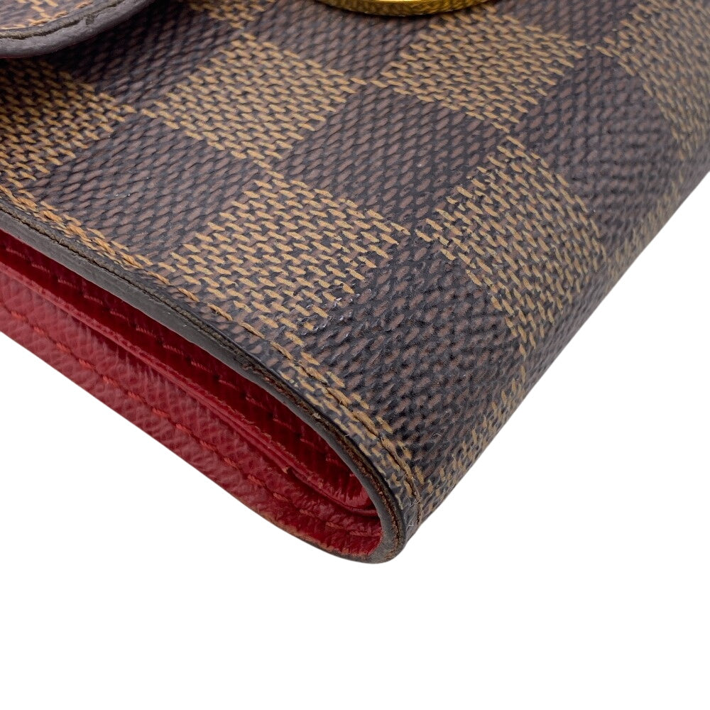 LOUIS VUITTON Tri-fold wallet N60005 leather Brown Portefeuille Damier Koala Women Used Authentic