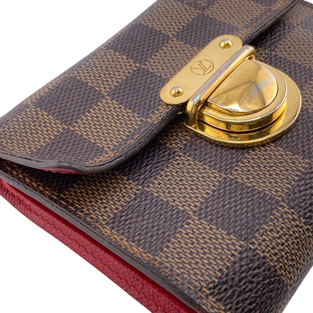 LOUIS VUITTON Tri-fold wallet N60005 leather Brown Portefeuille Damier Koala Women Used Authentic