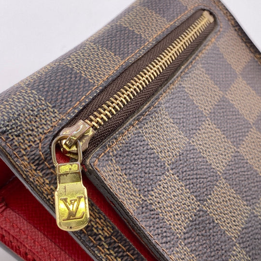 LOUIS VUITTON Tri-fold wallet N60005 leather Brown Portefeuille Damier Koala Women Used Authentic