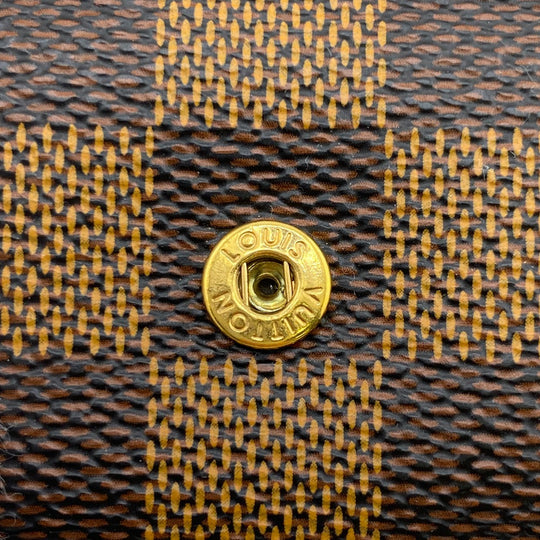 LOUIS VUITTON cuffs M65043 Gold Plated Silver LV logo Damier Buton de Manchet Champs Elysees Women Used Authentic