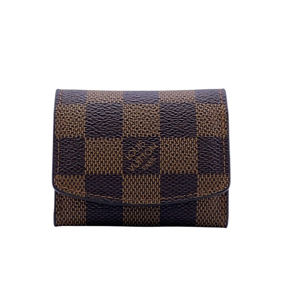 LOUIS VUITTON cuffs M65043 Gold Plated Silver LV logo Damier Buton de Manchet Champs Elysees Women Used Authentic