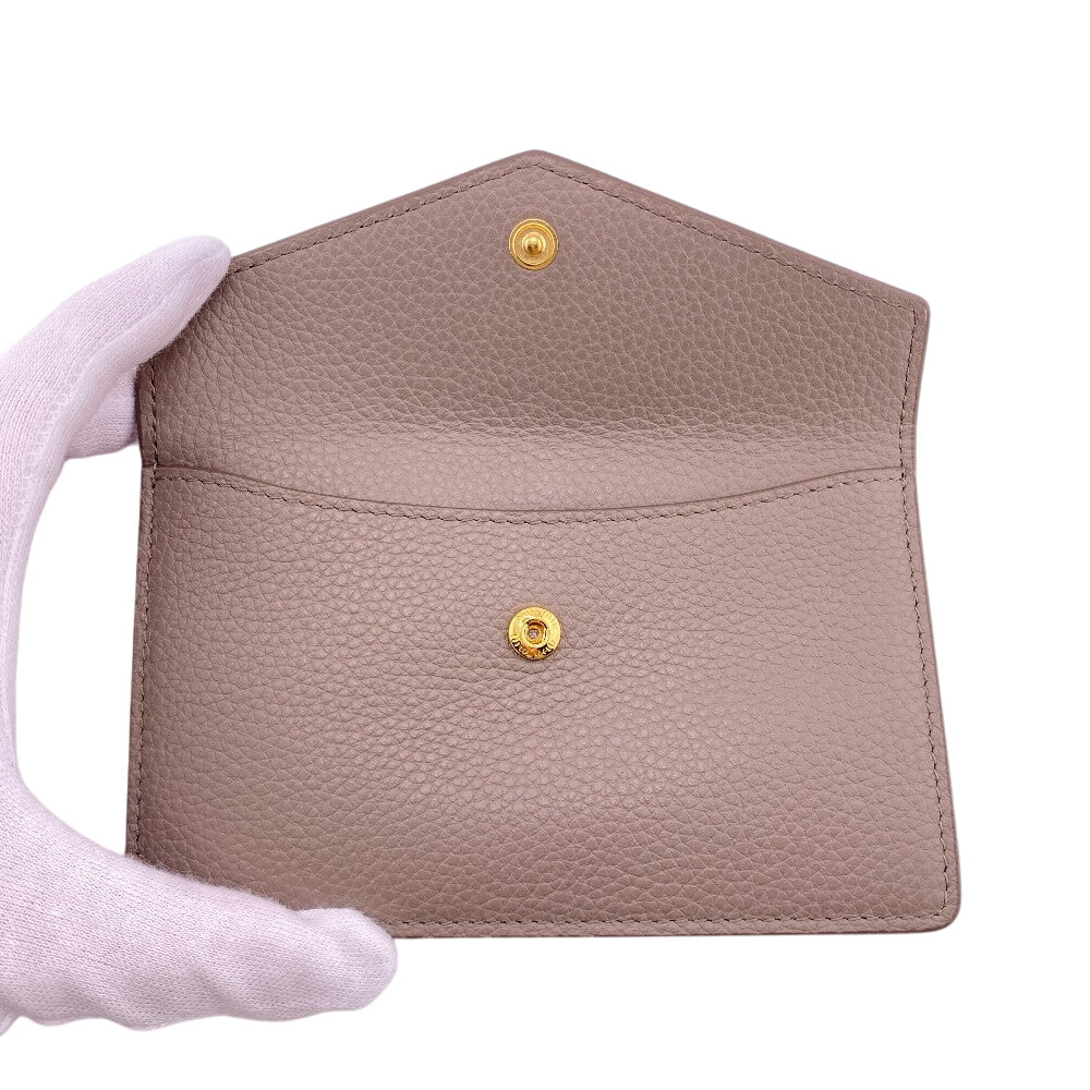 MIUMIU Coin case 5MF060 leather beige Fragment case Women Used Authentic