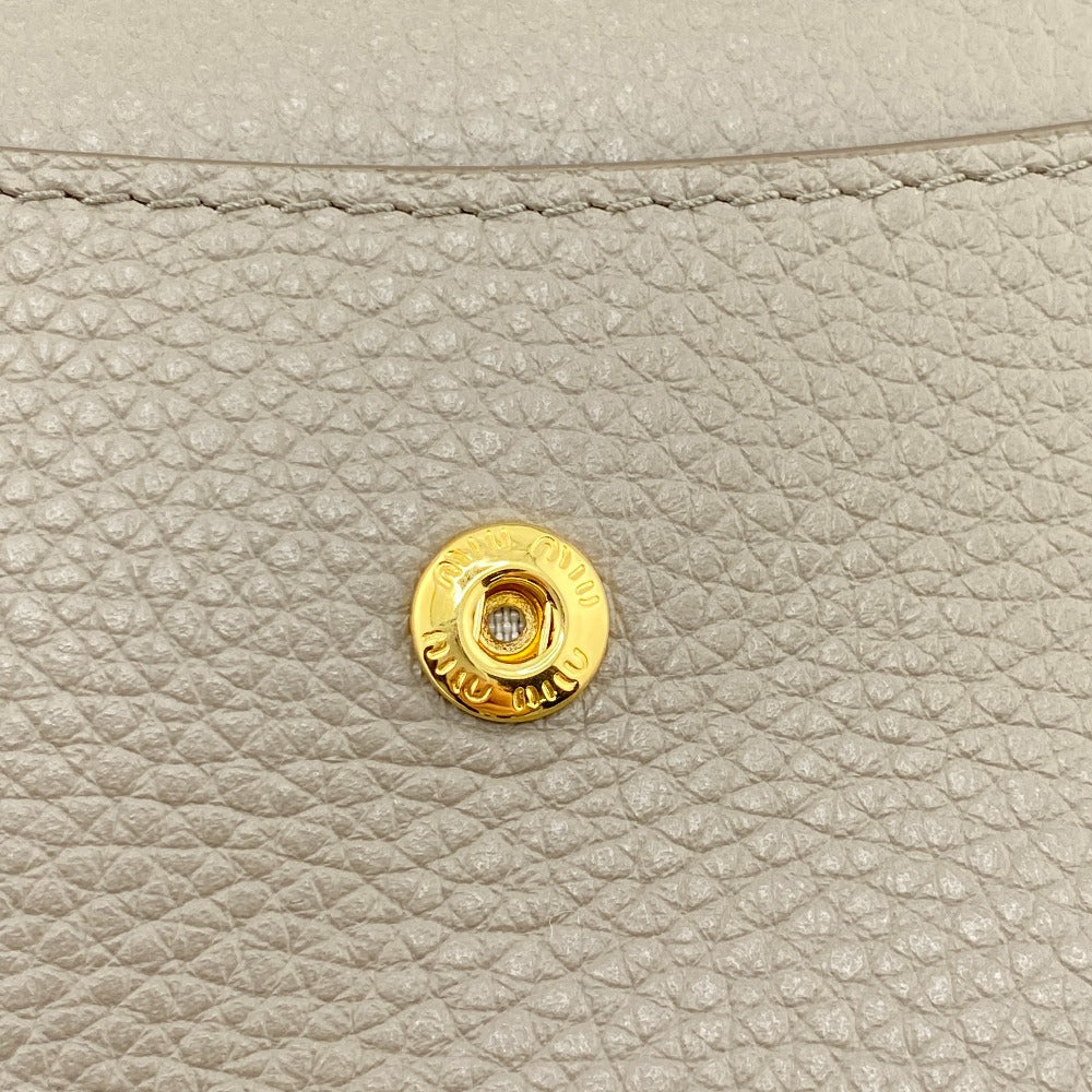 MIUMIU Coin case 5MF060 leather beige Fragment case Women Used Authentic