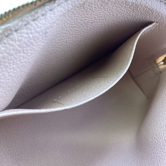 LOUIS VUITTON Pouch N60024 leather white Pochette Damier Azur Cosmetics Women Used Authentic