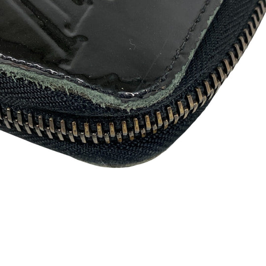 LOUIS VUITTON Long Wallet Purse M90075 Vernis black Monogram Zippy wallet mens Used Authentic