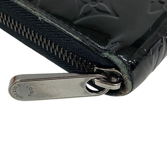 LOUIS VUITTON Long Wallet Purse M90075 Vernis black Monogram Zippy wallet mens Used Authentic