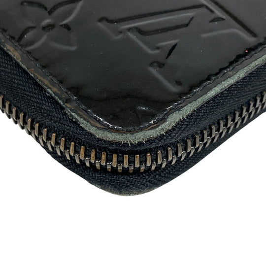LOUIS VUITTON Long Wallet Purse M90075 Vernis black Monogram Zippy wallet mens Used Authentic
