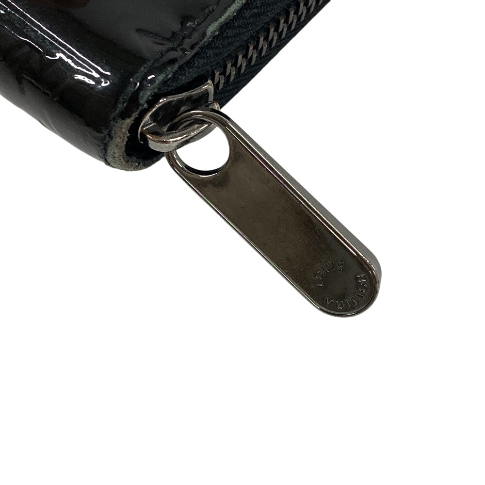 LOUIS VUITTON Long Wallet Purse M90075 Vernis black Monogram Zippy wallet mens Used Authentic
