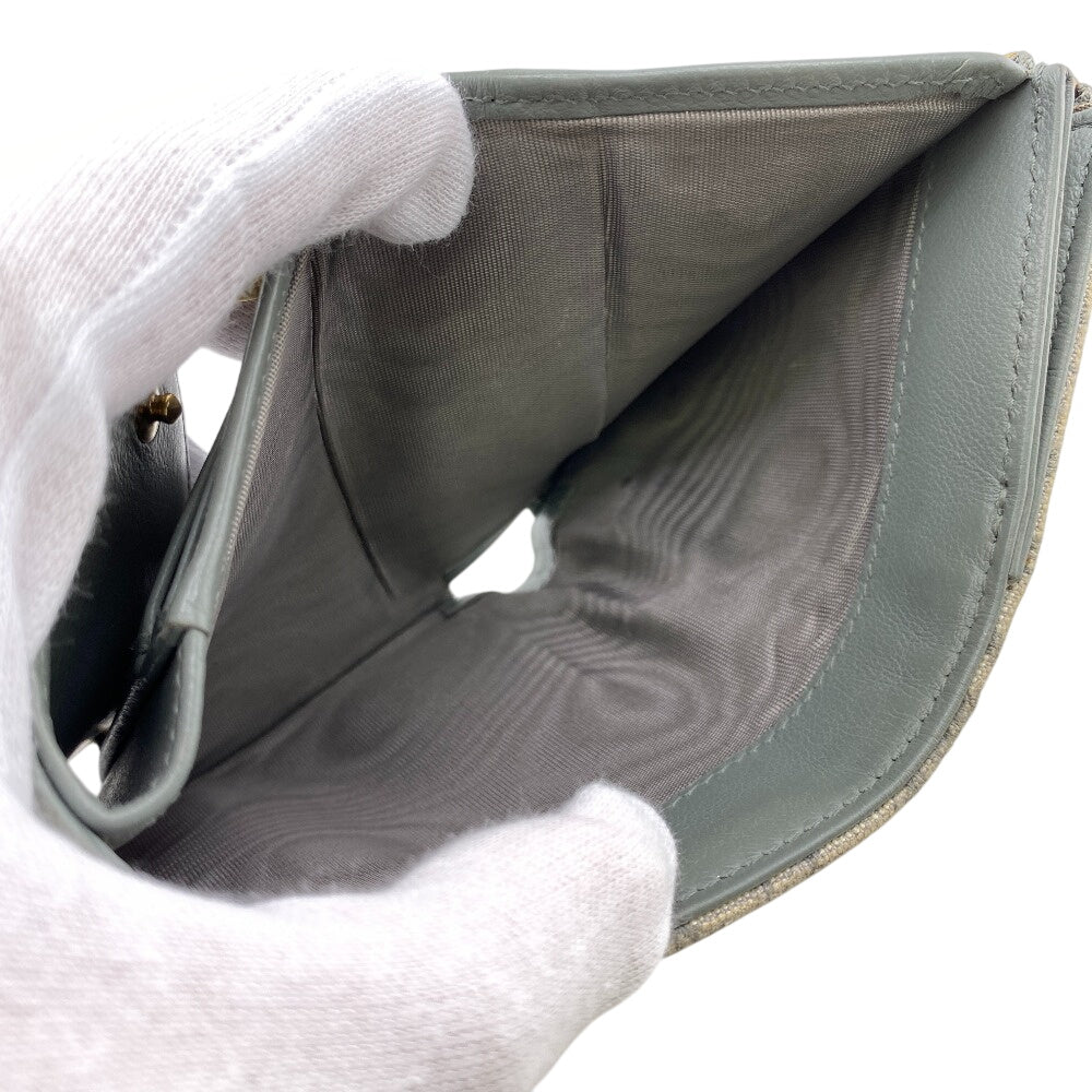 Christian Dior Tri-fold wallet canvas gray Compact wallet Trotter Women Used Authentic