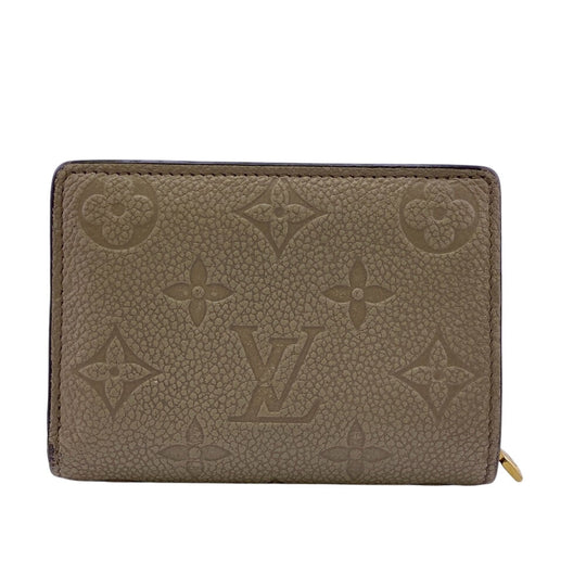 LOUIS VUITTON Tri-fold wallet M80152 leather beige Portefeuille Monogram Ann Platt Claire Women Used Authentic