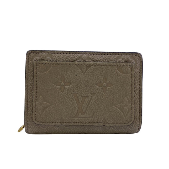 LOUIS VUITTON Tri-fold wallet M80152 leather beige Portefeuille Monogram Ann Platt Claire Women Used Authentic