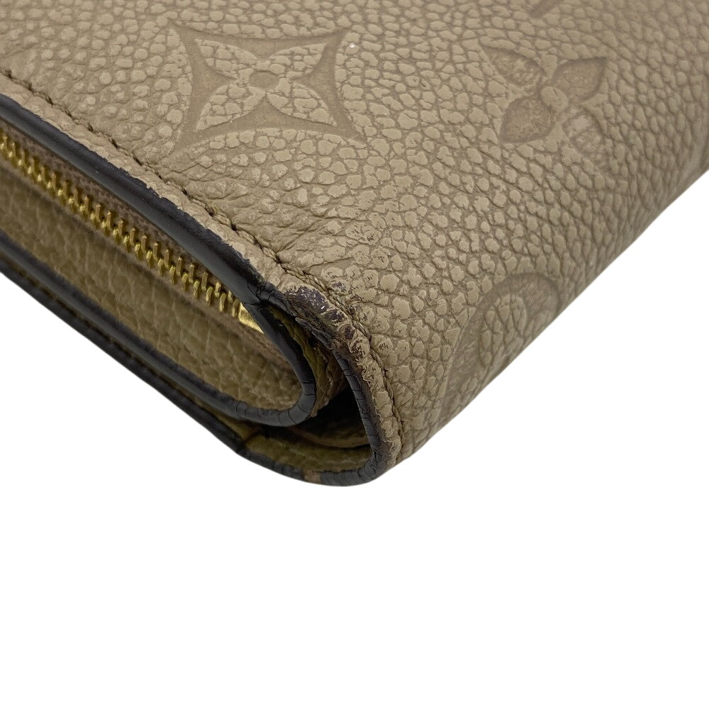 LOUIS VUITTON Tri-fold wallet M80152 leather beige Portefeuille Monogram Ann Platt Claire Women Used Authentic