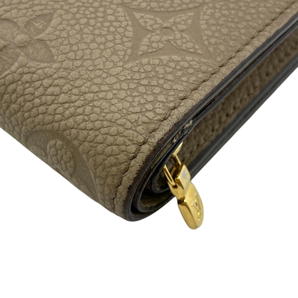 LOUIS VUITTON Tri-fold wallet M80152 leather beige Portefeuille Monogram Ann Platt Claire Women Used Authentic