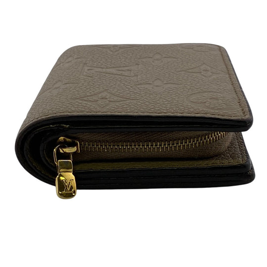 LOUIS VUITTON Tri-fold wallet M80152 leather beige Portefeuille Monogram Ann Platt Claire Women Used Authentic